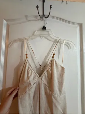 Japna Cream Ruched Strap Dress thumbnail 5