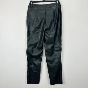 Lulus Open Minded Black Vegan Leather Pants High Waist Tapered Small NWT thumbnail 11