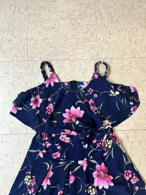 Navy floral dress Blue thumbnail 2