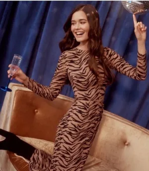 Reformation Maurita Midi Dress in Rajah Animal Print Center Cut Out NWT Size 8 thumbnail 11