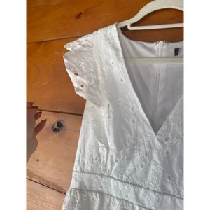 NWT Lulus Flirtatious in Florence White Ruffled Eyelet Cotton Mini Dress Sz L thumbnail 5