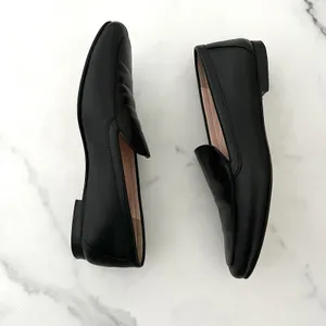 J.Crew Cecile Leather Smoking Slippers Loafers Black 7 Minimalist Classic Flats thumbnail 4
