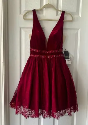 Coya Collection Burgundy Fairy Grunge Mini Dress Womens Size Small NEW‎ *FLAW thumbnail 1