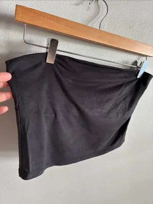 Project Social T Urban Outfitters Black Faux Suede Bandeau Tube Top Size S thumbnail 2
