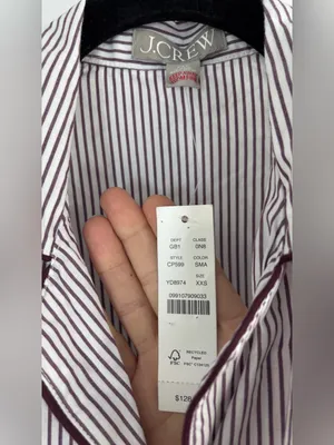 J.Crew Cotton poplin pajama short set in stripe thumbnail 2