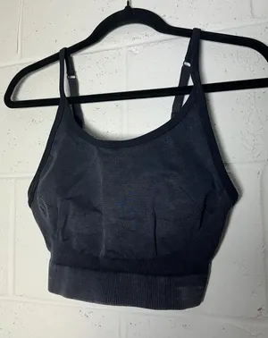 Gymshark Black Seamless Longline Sports Bra Crop Top Womens Size‎ Medium thumbnail 1