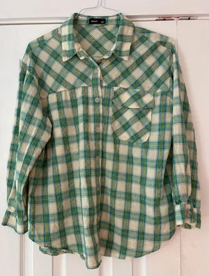 Akaiv Plaid Button Down Shirt - Green and Blue Size‎ Small EUC thumbnail 1