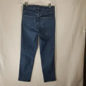 GAP High Rise Vintage Slim Jeans Size 4R 27 Dark Villa Wash Blue Stretch Denim thumbnail 2