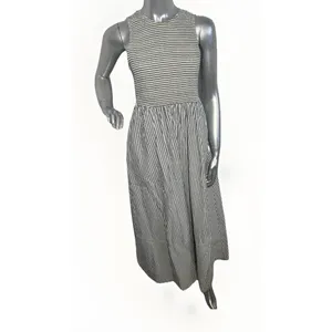 Marine Layer Darcy Smocked Poplin Dress M Pima Cotton NWT Navy Stripe thumbnail 12