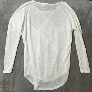 BOHO Mixed Media Sheer Heather Knit Top Womens S Textured Floral Lace Blouse thumbnail 4
