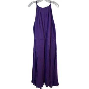 Lauren‎ Ralph Lauren Purple Cotton Gauze Maxi Dress Tie Neck 16 NEW thumbnail 2