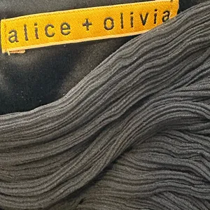 Alice + Olivia Black Ruched Mini Dress Silk Lined Spaghetti Strap‎ 87-666-305 thumbnail 3