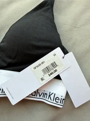 NWT Calvin Klein Black Logo-Trim Wireless Bralette thumbnail 2