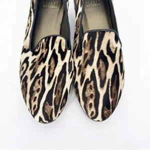 Stuart Weitzman Pony Hair Animal Print‎ Slip On Loafers Women's 5.5 Quiet Luxury thumbnail 3