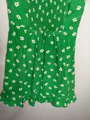 Urban Outfitters UO Magpie Off Shoulder Green Daisy‎ Mini Dress thumbnail 11