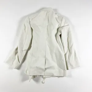 COS Cotton Woven Textured Collared Lapel Wrap Structured Blazer Jacket White 10 thumbnail 5