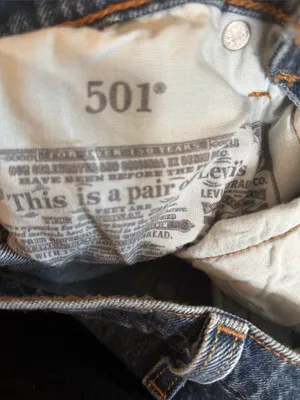 Levi's 501 High-Rise Straight Leg Jeans Buttonfly 24X30 Med Wash Cotton Stretch thumbnail 7