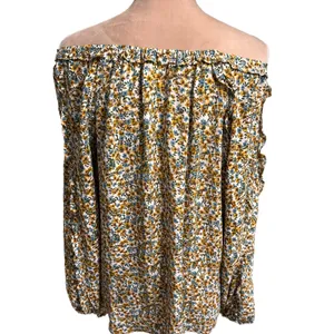 Max Studio Boho Floral Blouse Ruched Cuff Shirt Long Sleeve Chiffon Women’s Sz L thumbnail 6