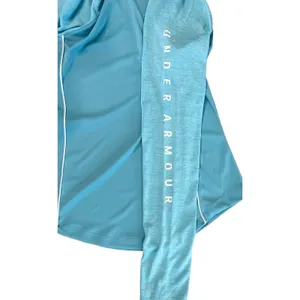 Under Armour Logo Velocity Heatgear Hooded Blue Pullover Top MEDIUM Sportswear‎ thumbnail 4