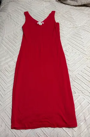 Joe & Elle Red Sleeveless V-Neck Midi Dress thumbnail 1