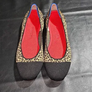 Rothy's Womens Little Cat Square Toe Leopard Print Flats Shoes‎ 10.5 thumbnail 2