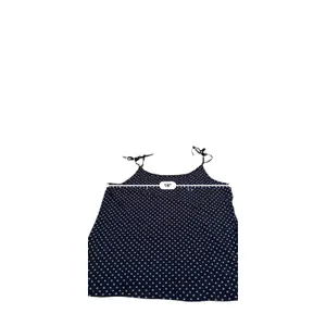 Eddie Bauer NWT Gatecheck Tie Strap Tank Top Women's Medium Navy Polka‎ Dot thumbnail 3