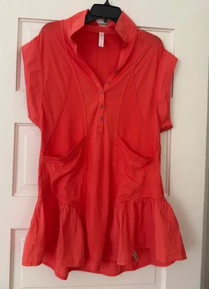 Anthropologie Daily Practice Orange mini casual dress size small thumbnail 1