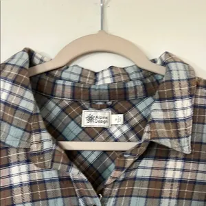Alpine Design Blue and Brown Button Down Shirt Plaid Pattern thumbnail 4