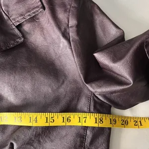 Bagatelle Jacket Womens Small Burgundy Garment Dyed Faux Leather Notch Collar thumbnail 10