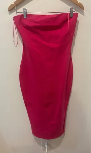 Superdown‎ Pink Strapless Midi Bodycon Dress Size S thumbnail 1