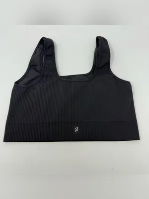 Peloton Dark Grey Ribbed Sports Bra Medium/Large Cycle Athletic Athleisure thumbnail 6