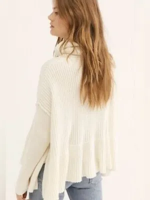 Free People Layer Cake Turtleneck Sweater Cream Size XS thumbnail 5