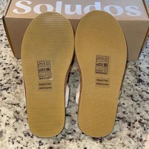 Soludos Cozy‎ Wink Slippers Suede Faux Fur Tan NIB Size 7 thumbnail 6