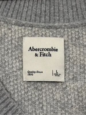 Abercrombie & Fitch Houndstooth V-Neck Sweater Vest Size Large Grey thumbnail 3