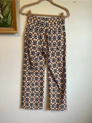 Anthropologie Maeve Colette Cropped Wide Leg Pants Mod Floral Womens 25 thumbnail 9