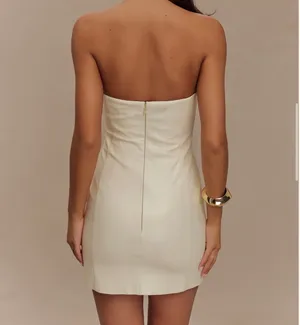 Meshki Strapless Leather Mini Dress thumbnail 3