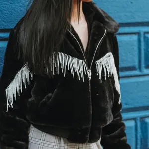 Blush Boutiques- Black Diamond Faux Fur Coat thumbnail 1