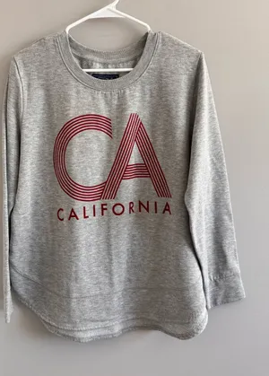 State of Mine California CA Graphic Sweatshirt Gray Red Women's Large thumbnail 1