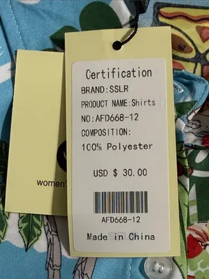 SSLR women's collection button down surfing santa tropical reindeer boats water thumbnail 7