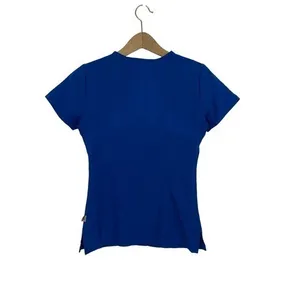 MedCouture Blue Scrub Top XS Stretch V‎ Neck Workwear Nurse Uniform Essential thumbnail 2
