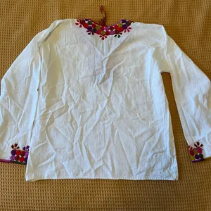 Embroidered linen tunic White Size M thumbnail 5