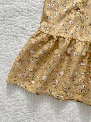 muted yellow floral maxi dress thumbnail 7