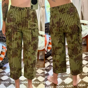 Motel High-Waisted Boho Floral Cargo Pants Stripe thumbnail 3