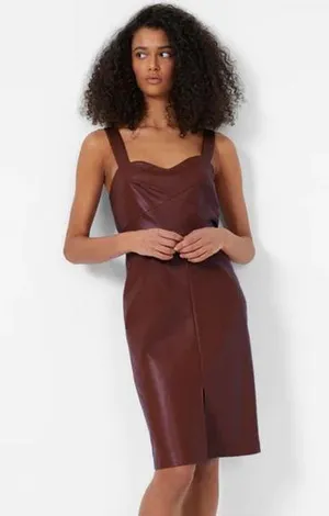 French Connection Crolenda Faux Leather Dress thumbnail 1