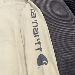 Carhartt Women Long Sleeve T-shirt Loose Fit L Sleeve logo Crew Neck Light Green thumbnail 5