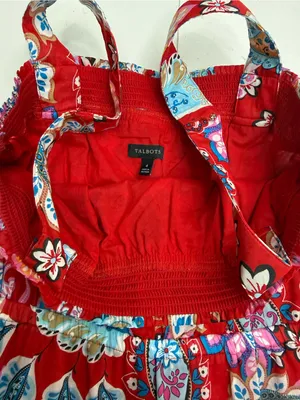Talbots Red Paisley Summer Midi Sundress size 4 thumbnail 5