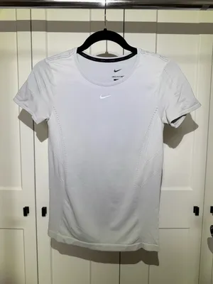 Nike White Dri-FIT Short Sleeve Women's Tee thumbnail 1