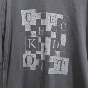 AERIE Checked Out Oversized Crew Neck Pullover Sweatshirt Size M thumbnail 4