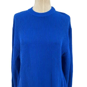 Bogner Vintage Sweater Ribbed‎ Knit Cotton Acrylic Blend Blue Size US 10 thumbnail 3