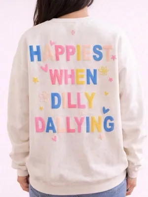 NEW Altar’d State Crewneck Sweatshirt Size M/L NWT Happiest When Dilly Dallying thumbnail 1